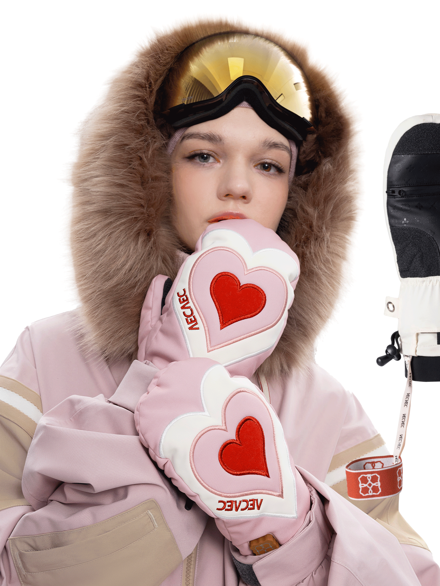 SKI AND SNOWBOARD MITTENS WITH EASY-OFF INNER LINER