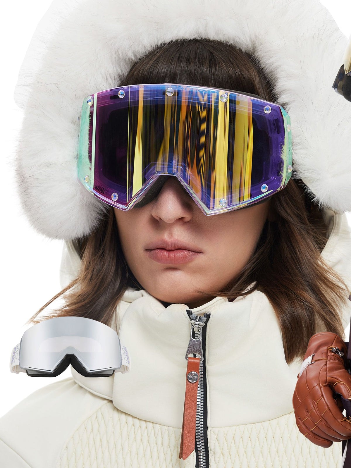 Crystal Day/Night Dual-Use Ski Goggles -
