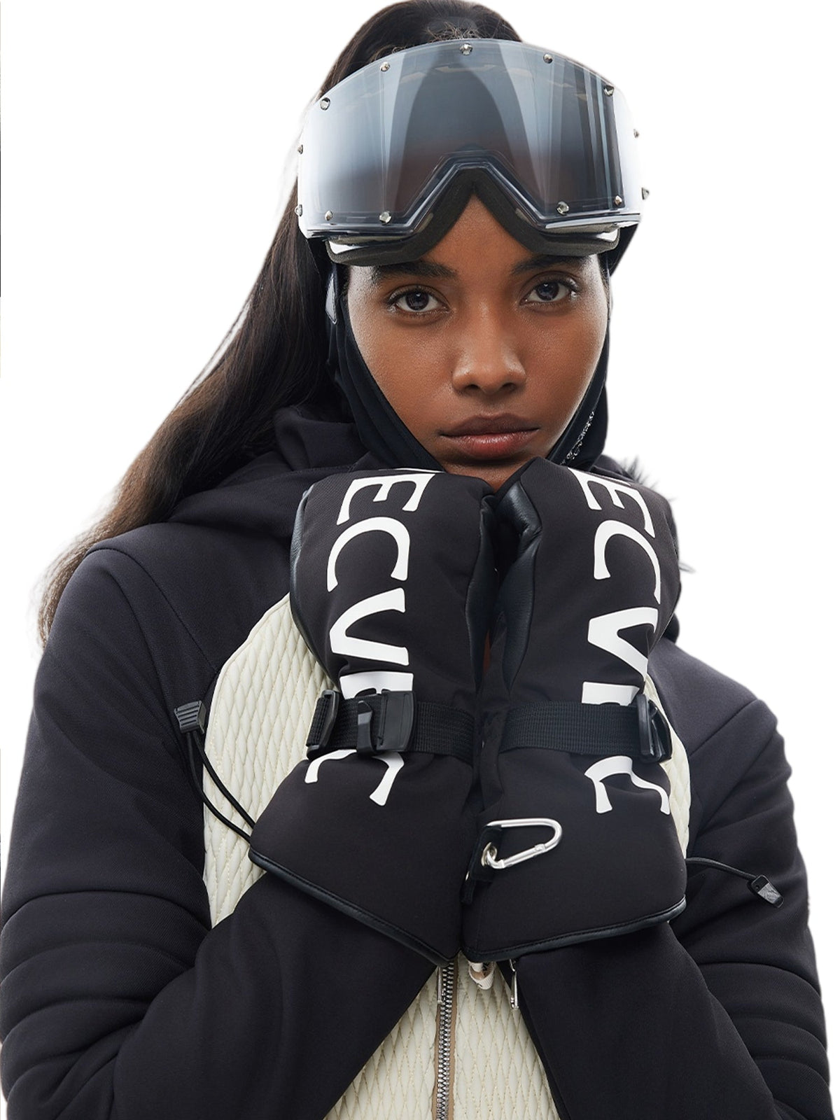 Non-Detachable Fingerless Ski Gloves -