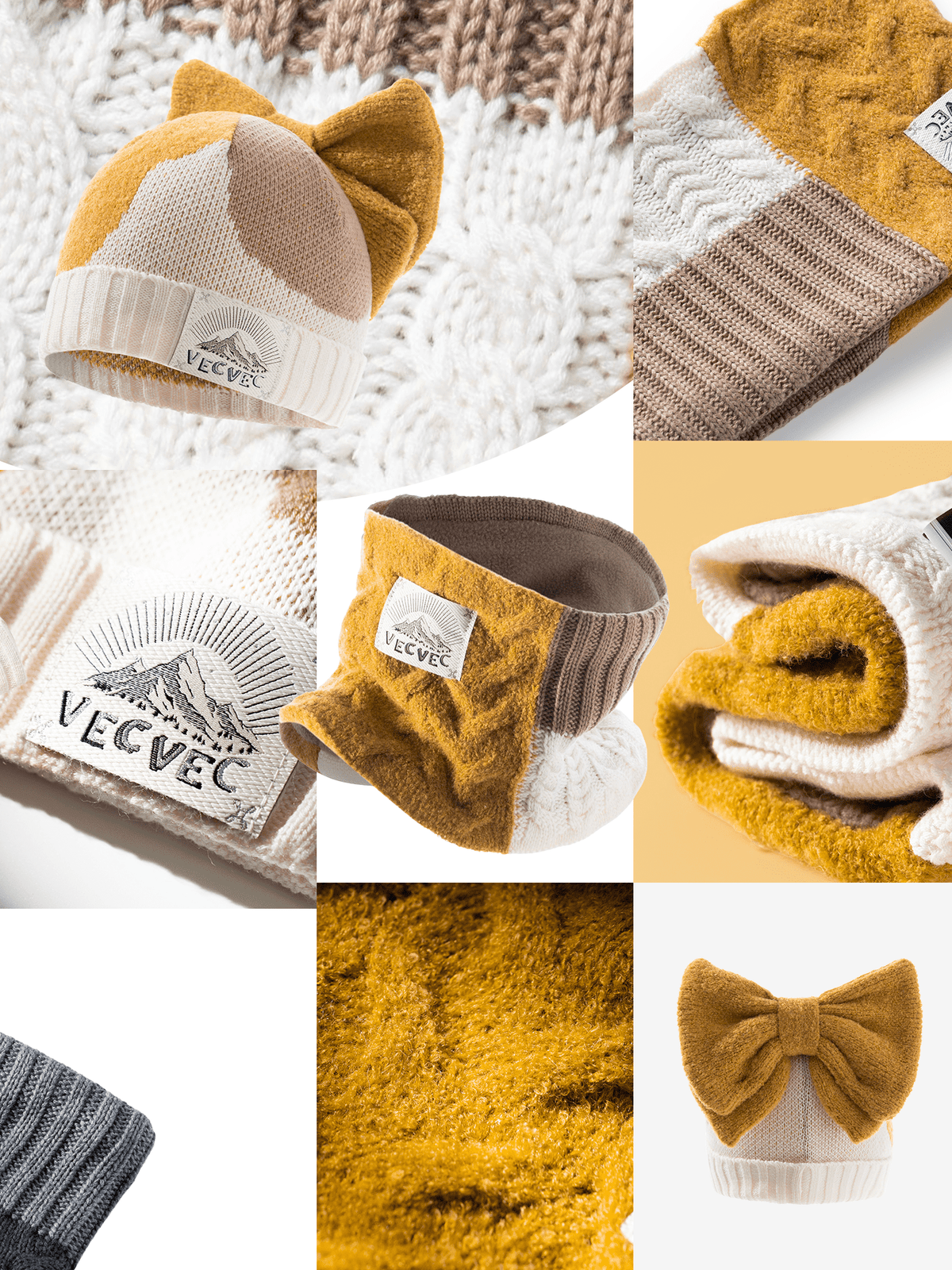 Ski Knit Hat and Face Cover Set -