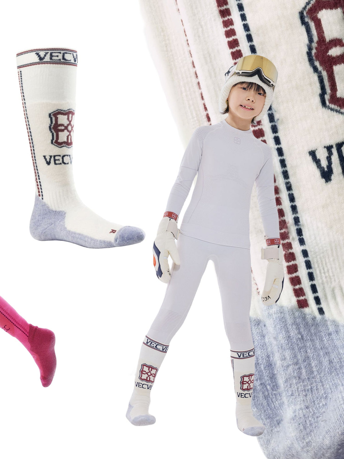 Kids' All-Rounder Wool Shock-Absorbing Ski Socks -
