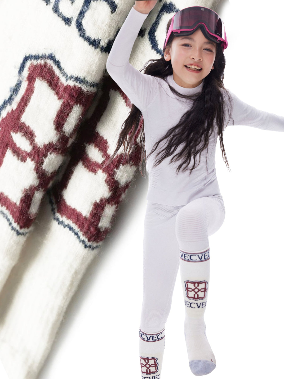 Kids' All-Rounder Wool Shock-Absorbing Ski Socks -
