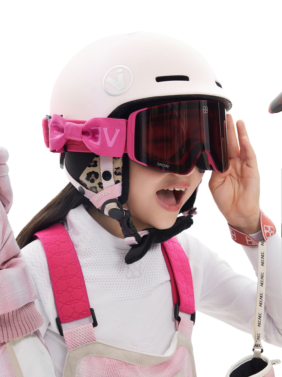 Kids' Dual-Use Ski Goggles with Decorative Ribbon for Day and Night -
