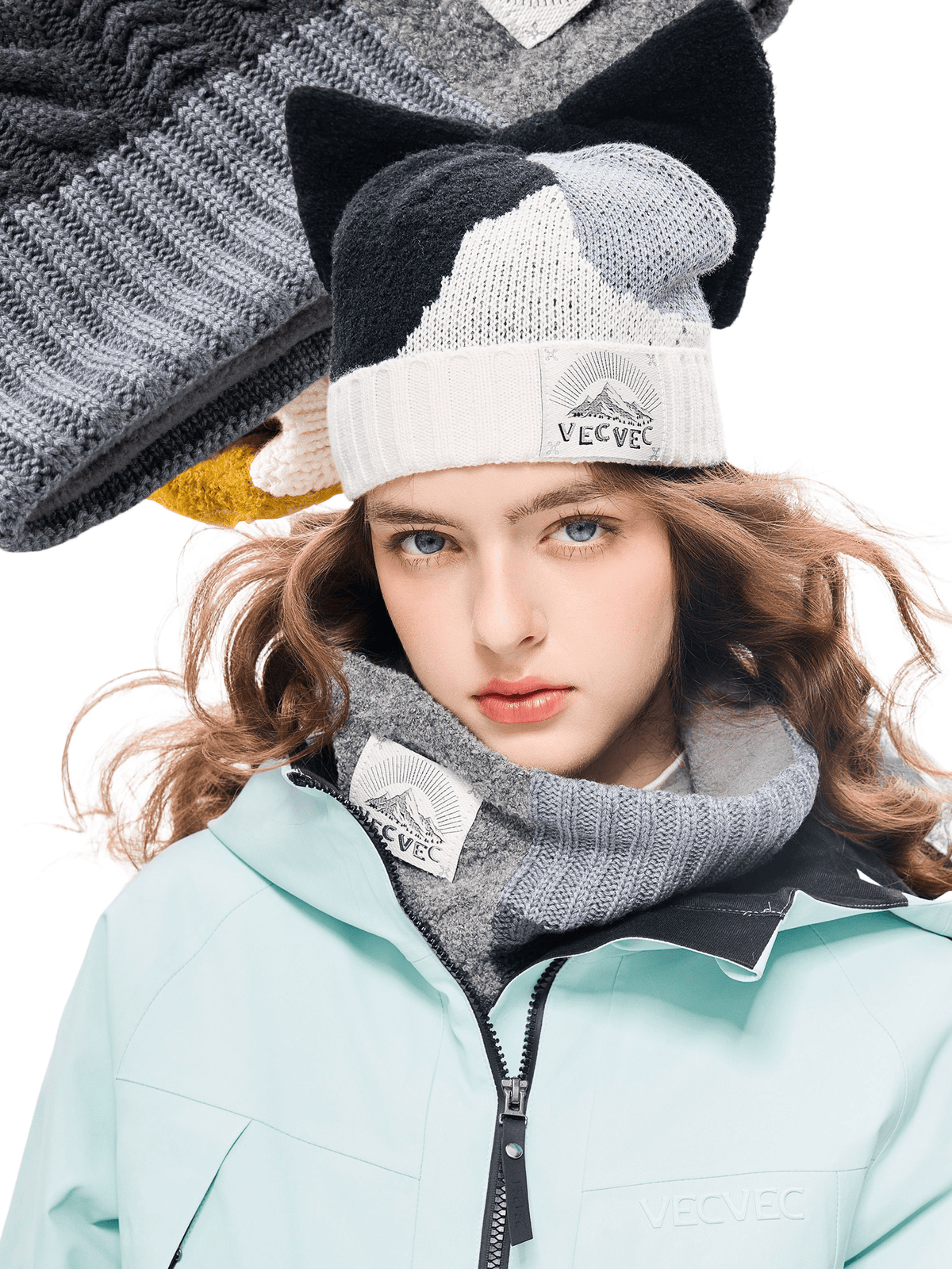 Ski Knit Hat and Face Cover Set -