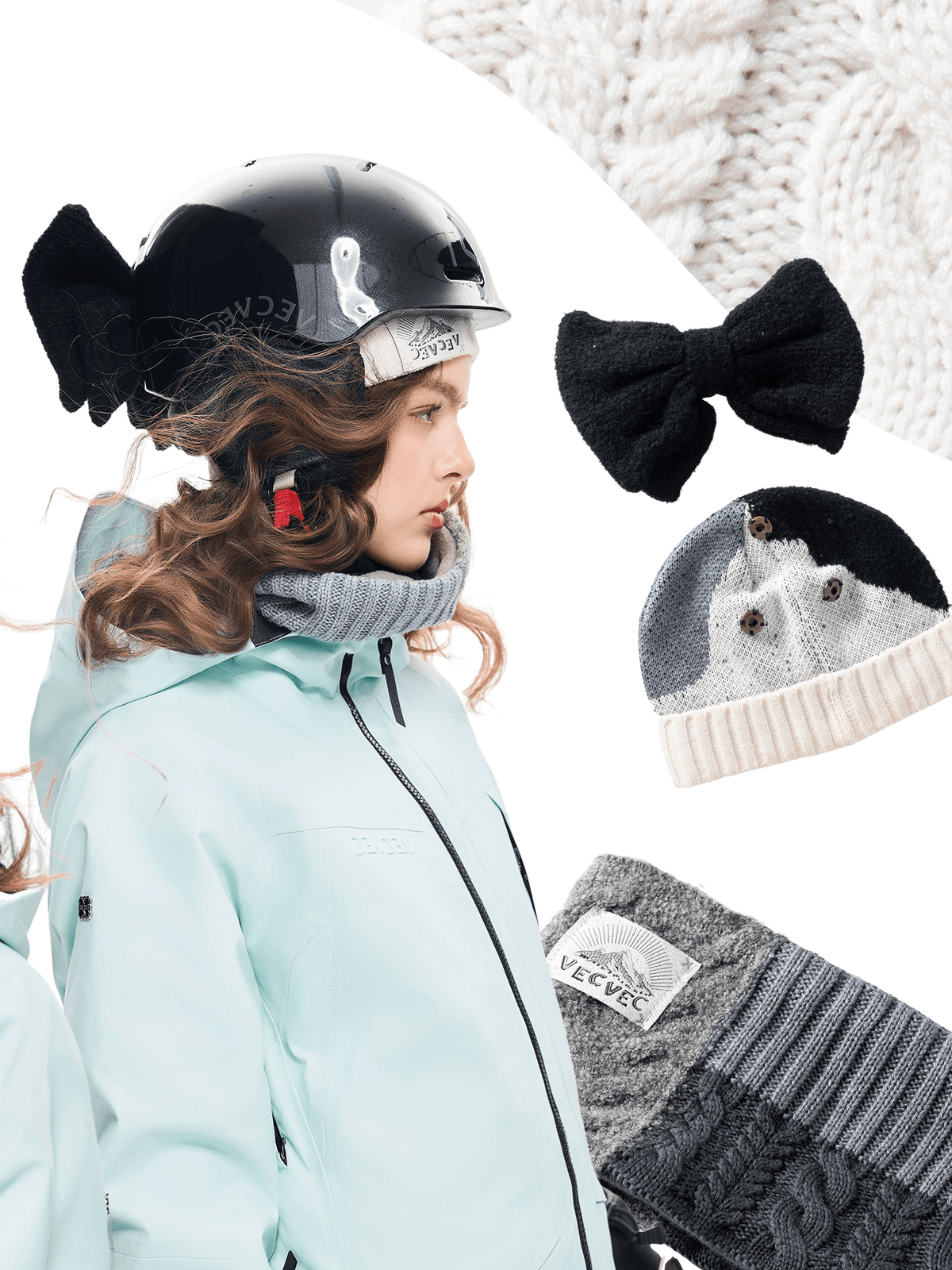 Ski Knit Hat and Face Cover Set -